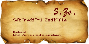 Sárvári Zsófia névjegykártya
