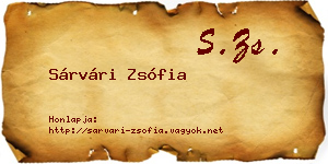 Sárvári Zsófia névjegykártya
