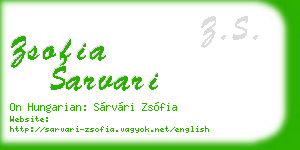 zsofia sarvari business card