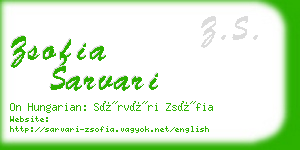 zsofia sarvari business card